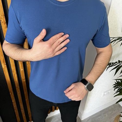 Футболка Nik (M-2XL) 55743 blue (лето) Nik 55743 blue