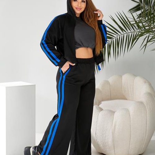 Костюм спорт BAT (46-52) 331 black-l.blue (деми) BAT 331 black-l.blue