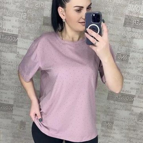 Футболка Novetly Store (M-2XL) 25001 lilac (лето) Novetly Store 25001 lilac