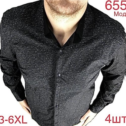 Рубашка Надийка (3XL-6XL) 655-2 black (деми) Надийка 655-2 black