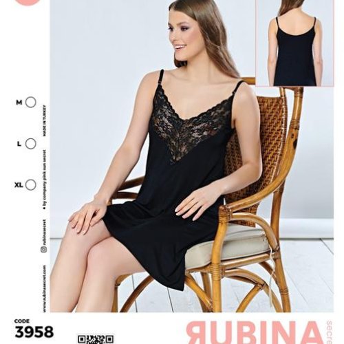Ночнушка sss Annet (M-XL) OX3958 black (лето) sss Annet OX3958 black