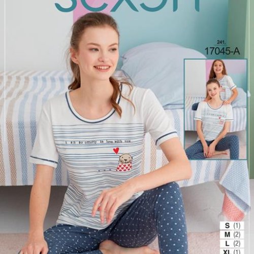 Пижама Disneyopt (S-XL) 17045A blue (лето) Disneyopt 17045A blue