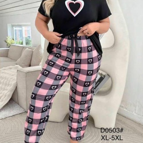 Пижама Fili Wear (XL-5XL) D0503 black (лето) Fili Wear D0503 black