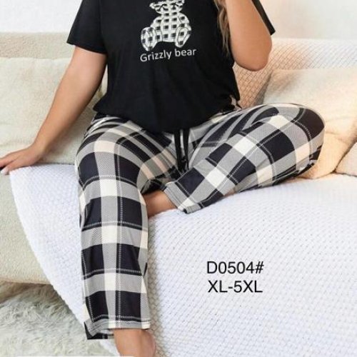 Пижама Fili Wear (XL-5XL) D0504 black (лето) Fili Wear D0504 black