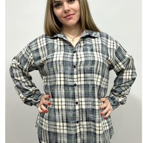 Рубашка BASE (XL-5XL) 1505+ grey (деми) BASE 1505+ grey