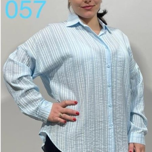 Рубашка BASE (XL-4XL) C057 l.blue (деми) BASE C057 l.blue