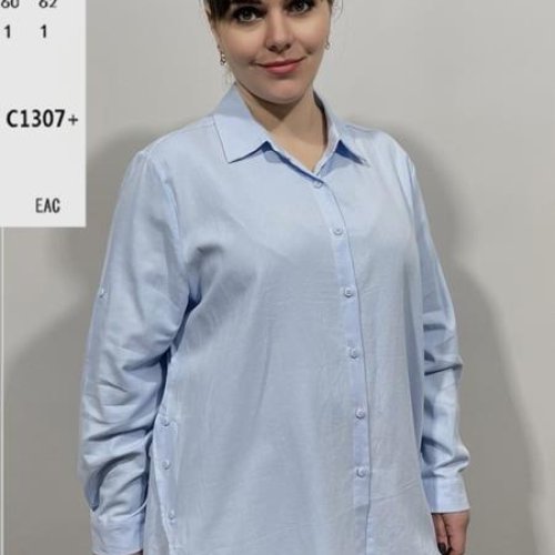 Рубашка BASE (4XL-7XL) C1307+ l.blue (деми) BASE C1307+ l.blue