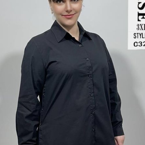 Рубашка BASE (2XL-6XL) C326+ black (деми) BASE C326+ black