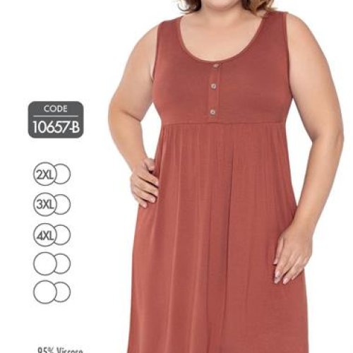 Ночнушка Disneyopt (2XL-4XL) 10657B brown (лето) Disneyopt 10657B brown