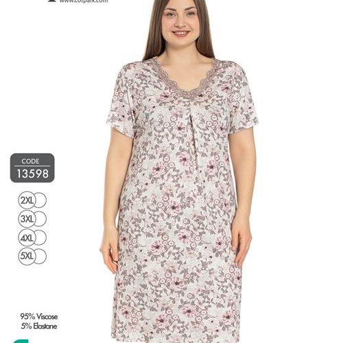 Ночнушка Disneyopt (2XL-5XL) 13598 grey (лето) Disneyopt 13598 grey