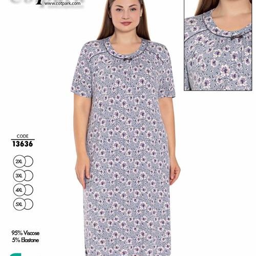 Ночнушка Disneyopt (2XL-5XL) 13636 grey (лето) Disneyopt 13636 grey