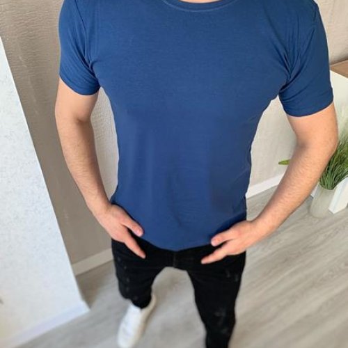 Футболка Nik (M-3XL) 55846 blue (лето) Nik 55846 blue