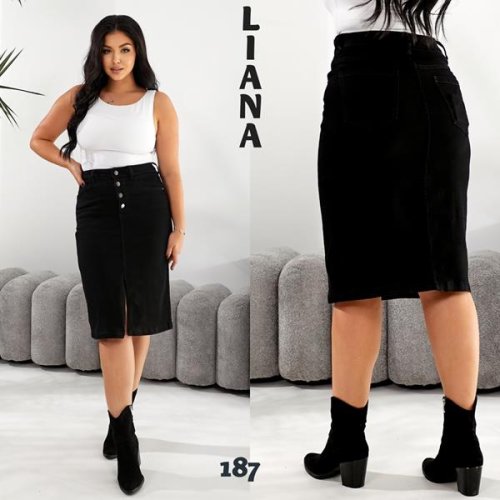 Юбка Liana Denim (28-33) 187 black (лето) Liana Denim 187 black
