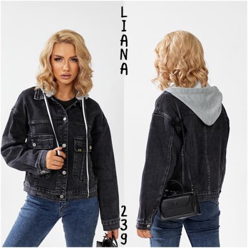 Куртка Liana Denim (S-3XL) 239 grey (деми) Liana Denim 239 grey