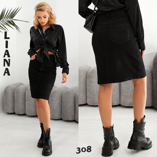 Юбка Liana Denim (25-30) 308 black (лето) Liana Denim 308 black