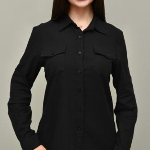 Рубашка BASE (42-50) A7302 black (деми) BASE A7302 black