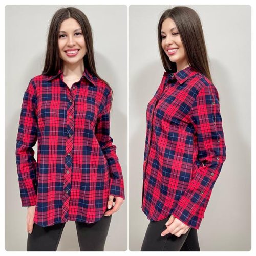 Рубашка BASE (42-50) A8233 red (деми) BASE A8233 red