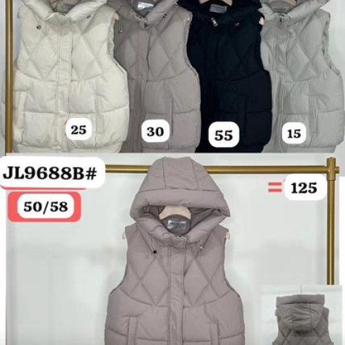 Жилетка Dorimodes (50-58) JL9688B black (деми) Dorimodes JL9688B black