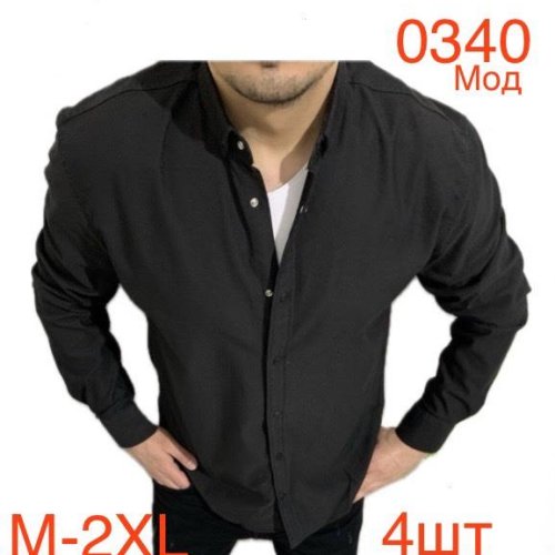 Рубашка Надийка (M-2XL) 0340 black (деми) Надийка 0340 black