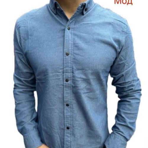 Рубашка Надийка (M-2XL) 0340 l.blue (деми) Надийка 0340 l.blue