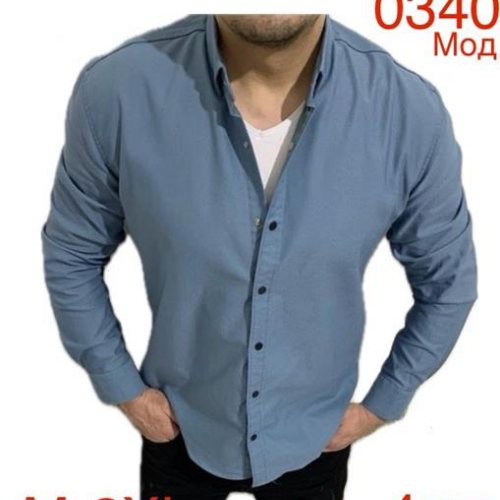 Рубашка Надийка (M-2XL) 0340-1 l.blue (деми) Надийка 0340-1 l.blue
