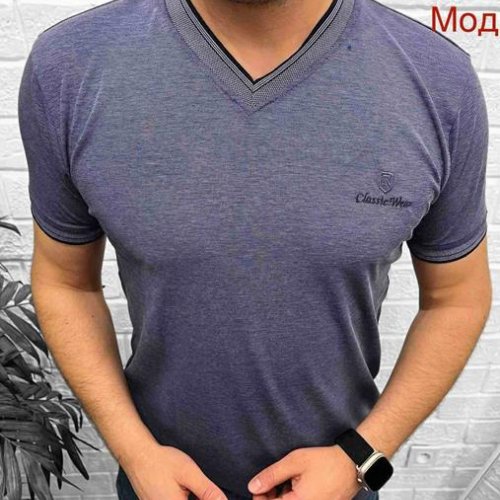 Футболка Надийка (M-2XL) 23 blue (лето) Надийка 23 blue
