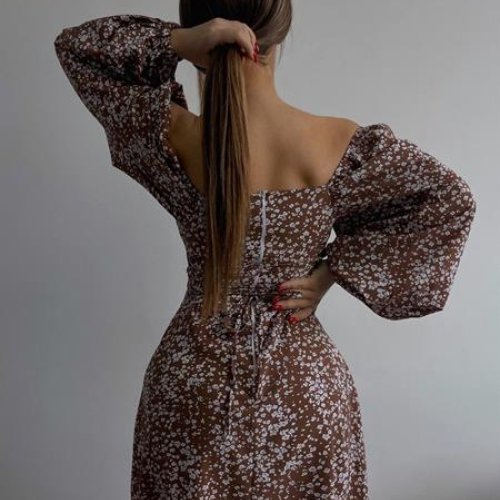Платье Funny Love (42-46) 2070 brown (деми) Funny Love 2070 brown