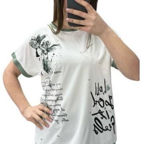 Футболка Ekvato (48-56) 25017 white-green (лето) Ekvato 25017 white-green