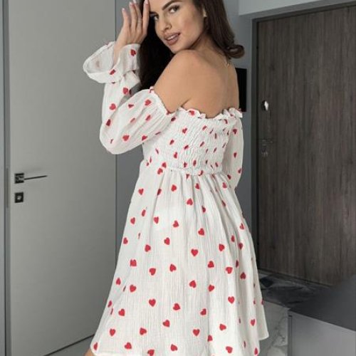 Платье Arina (42-48) 1510 white-red (лето) Arina 1510 white-red