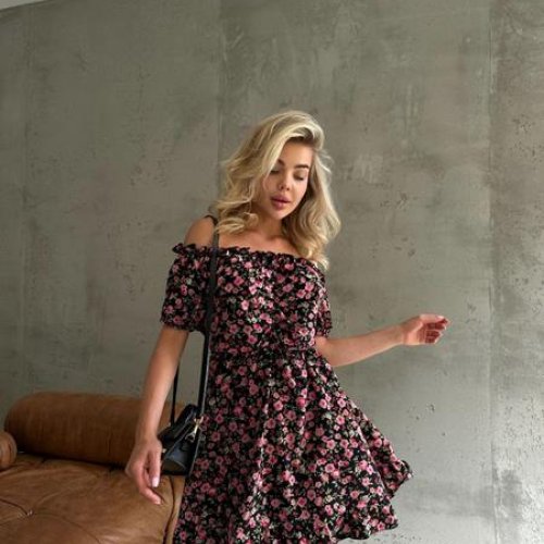 Платье Arina (42-48) 6214 black-pink (лето) Arina 6214 black-pink