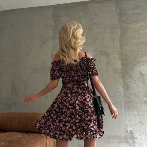 Платье Arina (42-48) 6214 black-pink (лето) Arina 6214 black-pink