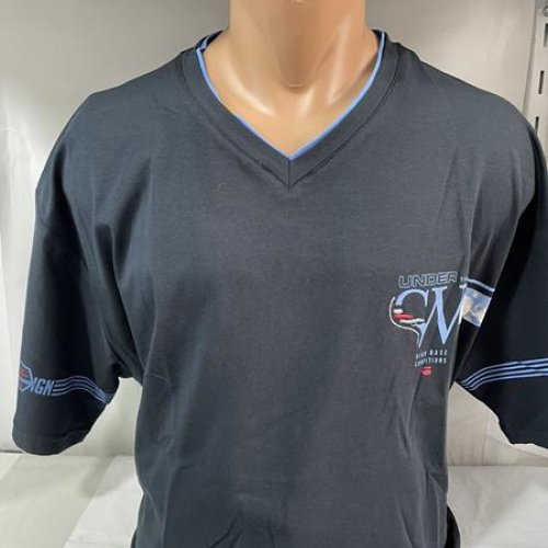 Футболка Sabihina (6XL-9XL) SB655 black-l.blue (лето) Sabihina SB655 black-l.blue
