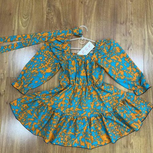 Платье Dingo (110-134) 272 l.blue-orange (деми) Dingo 272 l.blue-orange