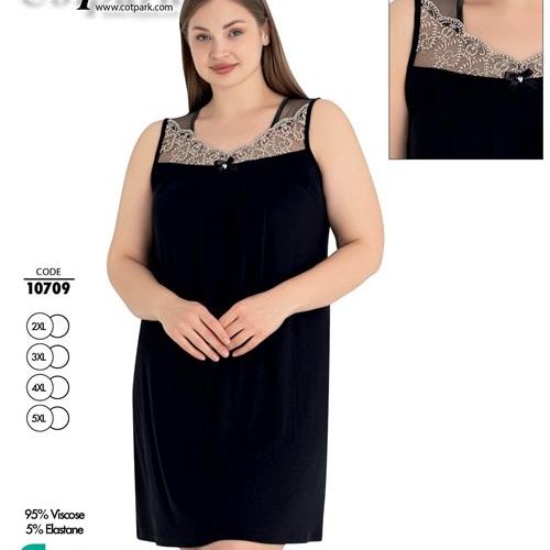 Ночнушка Romeo life (52-58) 10709 black (лето) Romeo life 10709 black