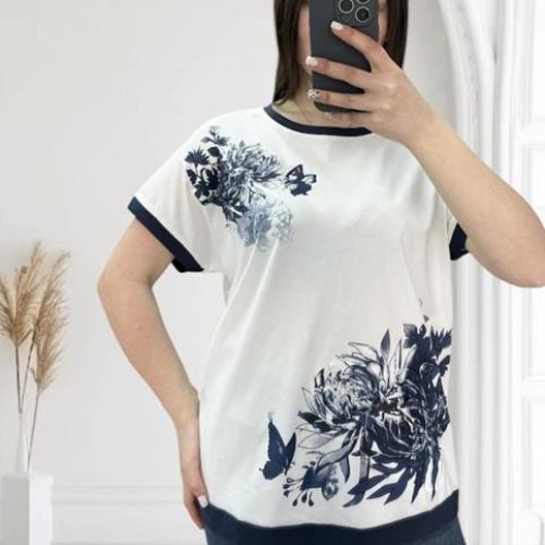 Футболка G.L.S.A (48-56) 25019 white-navy (лето) G.L.S.A 25019 white-navy