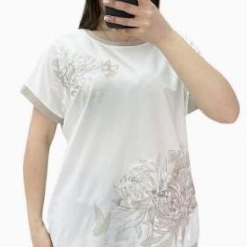 Футболка G.L.S.A (48-56) 25019 white-beige (лето) G.L.S.A 25019 white-beige