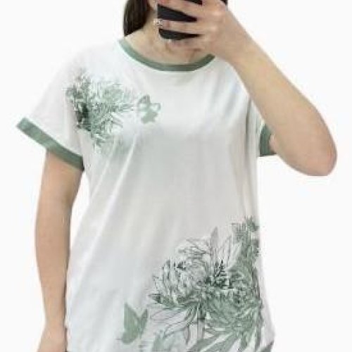 Футболка G.L.S.A (48-56) 25019 white-green (лето) G.L.S.A 25019 white-green