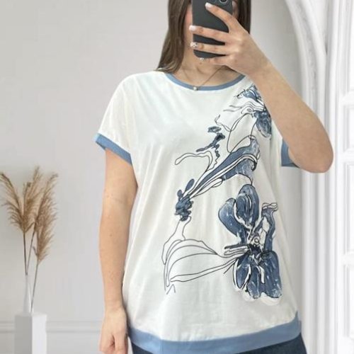 Футболка G.L.S.A (48-56) 25018 white-l.blue (лето) G.L.S.A 25018 white-l.blue