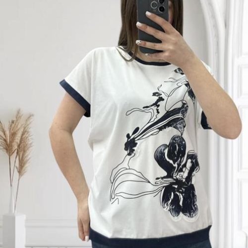 Футболка G.L.S.A (48-56) 25018 white-navy (лето) G.L.S.A 25018 white-navy