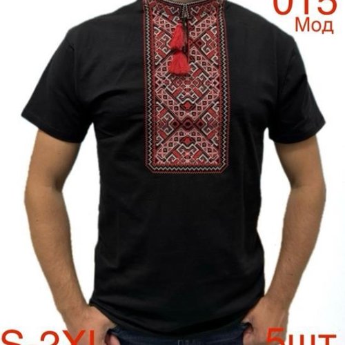 Вышиванка Надийка (S-2XL) 015-3 black (лето) Надийка 015-3 black