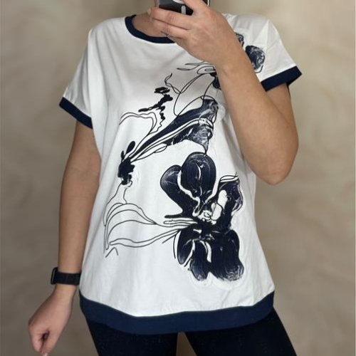 Футболка Shipi (M-2XL) 25018 white-navy (лето) Shipi 25018 white-navy