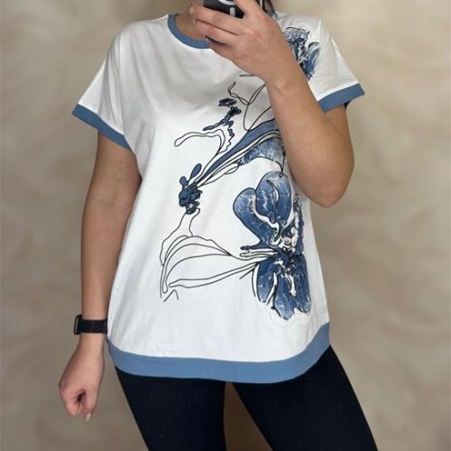 Футболка Shipi (M-2XL) 25018 white-l.blue (лето) Shipi 25018 white-l.blue