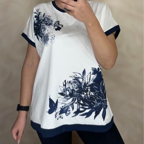 Футболка Shipi (M-2XL) 25019 white-navy (лето) Shipi 25019 white-navy
