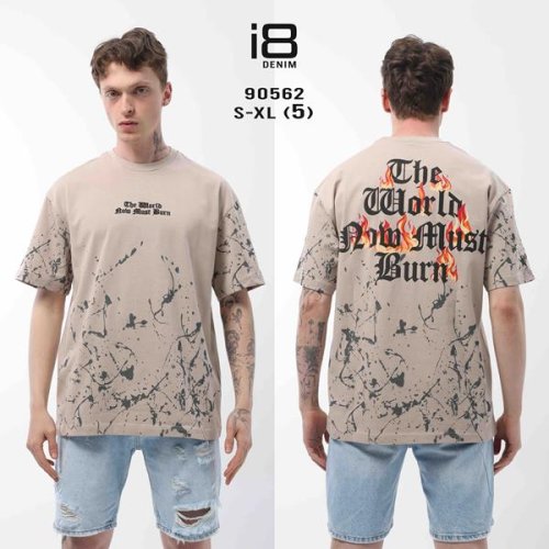 Футболка Three Black (S-XL) 90562 beige (лето) Three Black 90562 beige