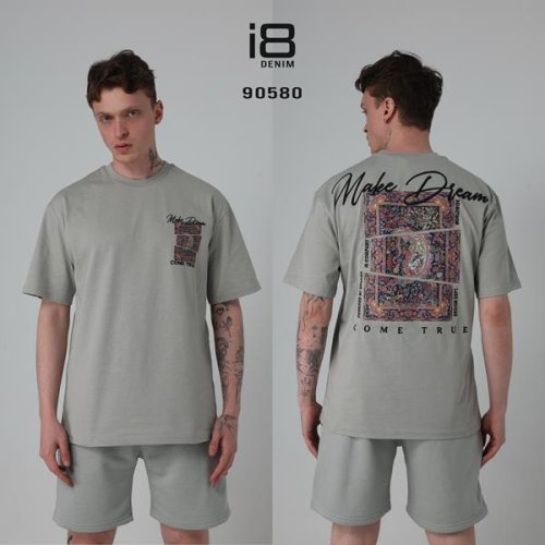 Футболка Three Black (S-XL) 90580 grey (лето) Three Black 90580 grey