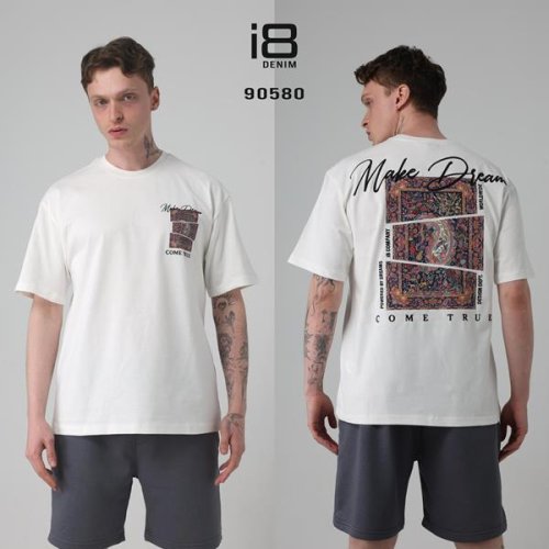 Футболка Three Black (S-XL) 90580 white (лето) Three Black 90580 white