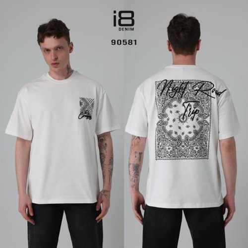 Футболка Three Black (S-XL) 90581 white (лето) Three Black 90581 white
