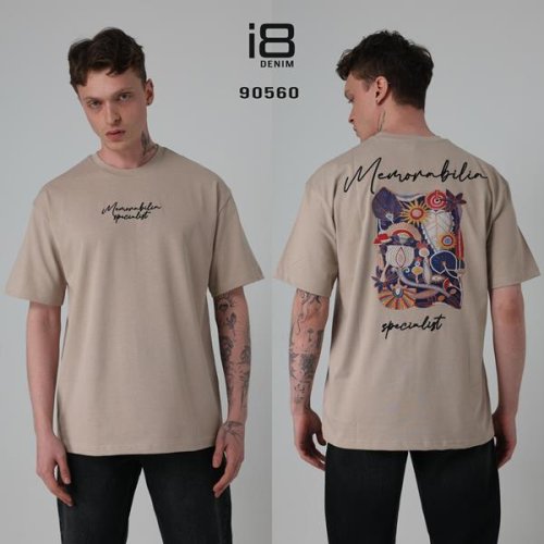 Футболка Three Black (S-XL) 90560 beige (лето) Three Black 90560 beige