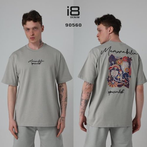 Футболка Three Black (S-XL) 90560 grey (лето) Three Black 90560 grey