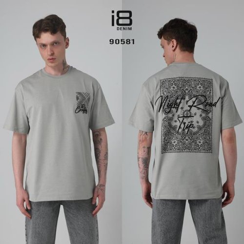 Футболка Three Black (S-XL) 90581 grey (лето) Three Black 90581 grey